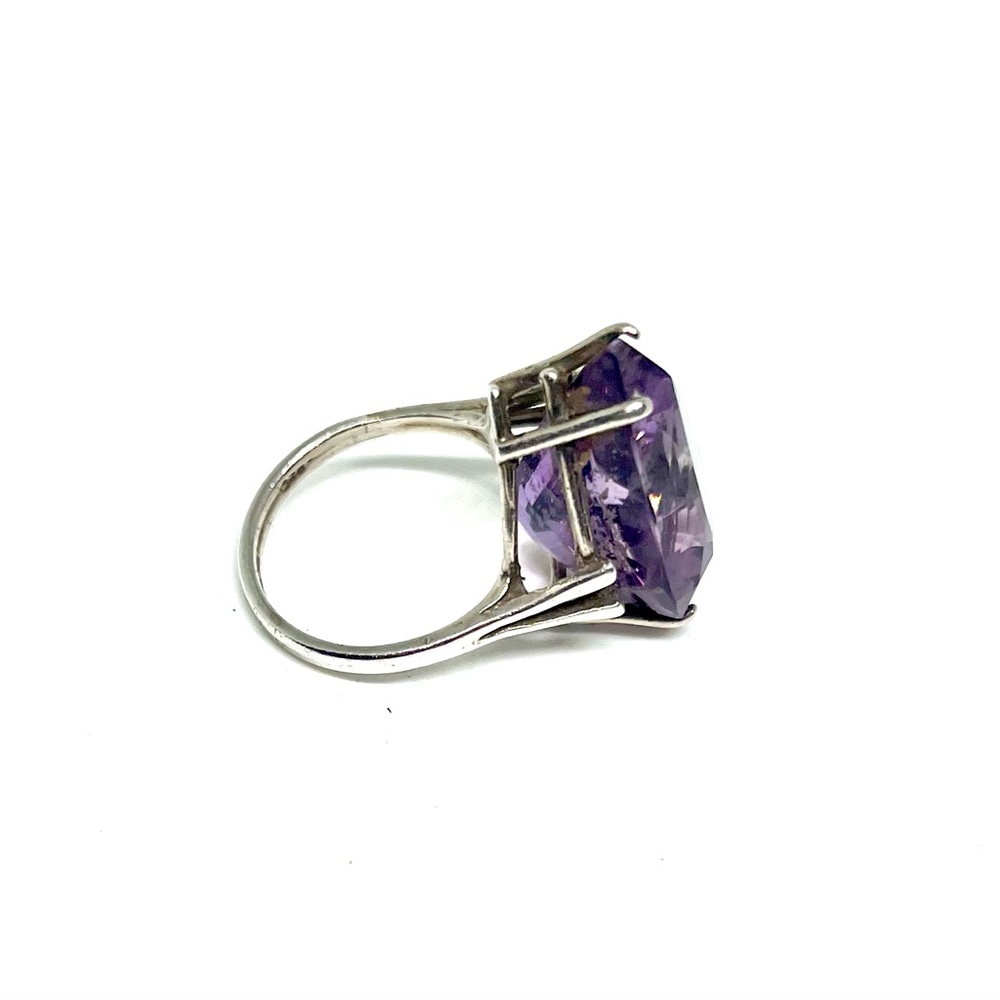 Sterling Silver Amethyst Statement Ring - image 3